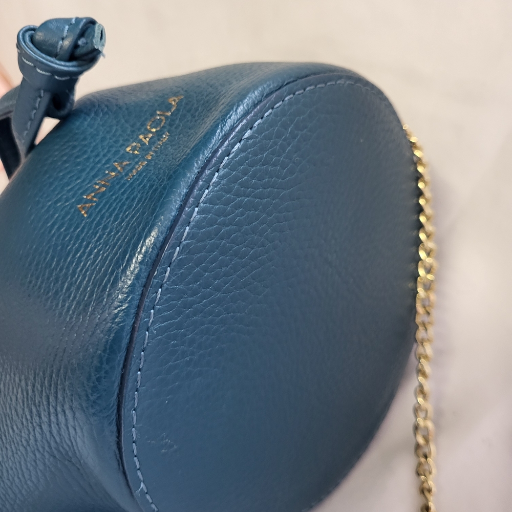 Anna Paola Navy Mini Bucket Bag - Picture 3 of 7